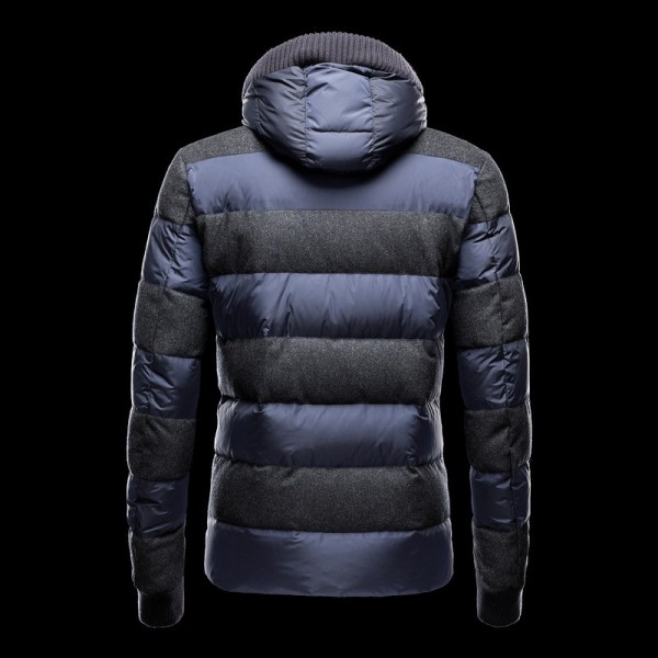 Moncler Slim blu e berretto nero e Slash corta da uomo Cappotti uscita